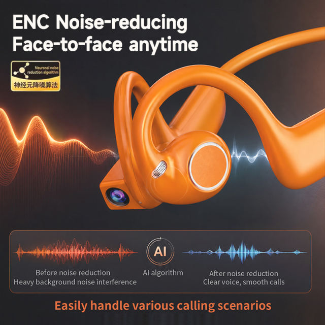 2026 New AI Smart Sports Earphones with 8MP Camera, Real‑Time Translation, Hi‑Fi Music, Bluetooth Calling & Voice Recording – RC‑AE20