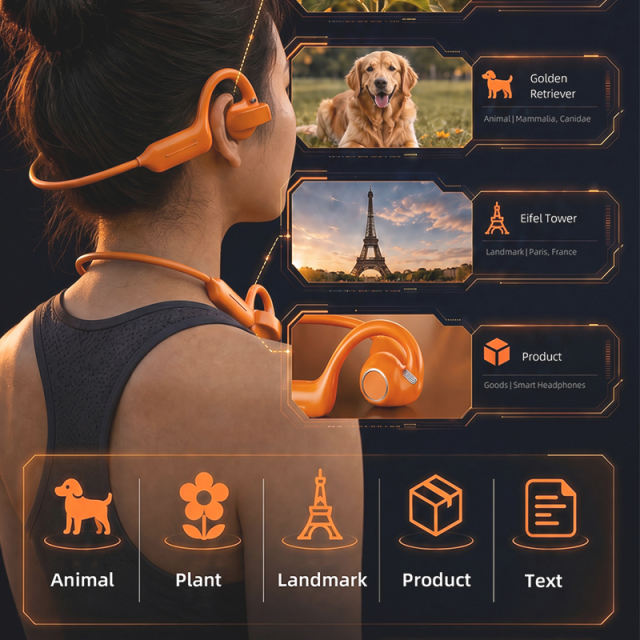 2026 New AI Smart Sports Earphones with 8MP Camera, Real‑Time Translation, Hi‑Fi Music, Bluetooth Calling & Voice Recording – RC‑AE20