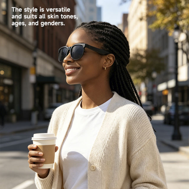AI Translation Smart Glasses | Bluetooth 5.3 Audio Sunglasses with Open-Ear Music, Hands-Free Calls & 8-Hour Battery Life | Wireless Hi-Res Audio Eyewear for Travel, RC-SG034