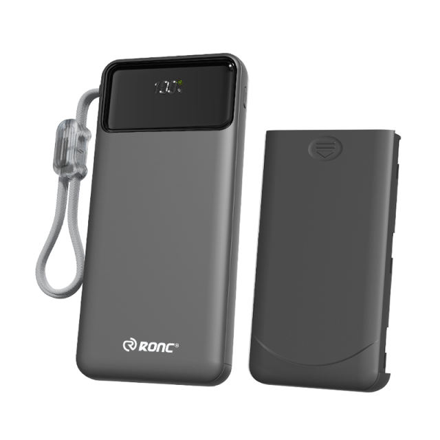2026 New Arrival Swappable Battery Power Bank – 22.5W Fast Charge, 10000mAh Detachable Battery, Built-in USB-C Cable &amp; Emergency Flashlight – The Ultimate Travel Companion