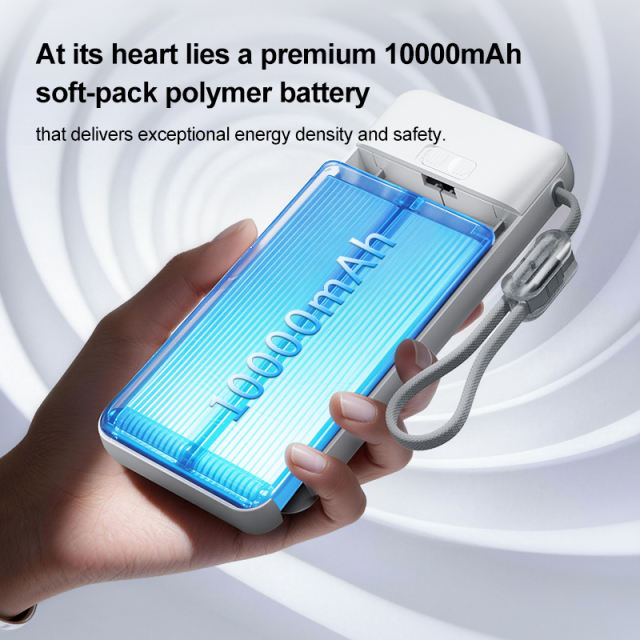 2026 New Arrival Swappable Battery Power Bank – 22.5W Fast Charge, 10000mAh Detachable Battery, Built-in USB-C Cable &amp; Emergency Flashlight – The Ultimate Travel Companion