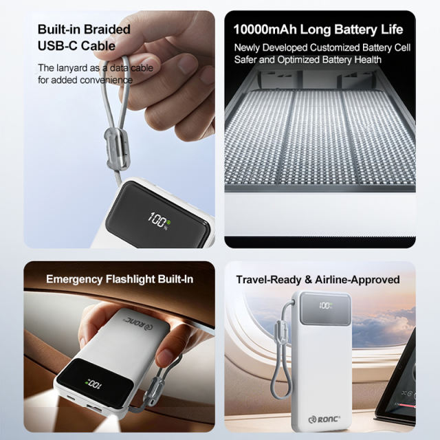 2026 New Arrival Swappable Battery Power Bank – 22.5W Fast Charge, 10000mAh Detachable Battery, Built-in USB-C Cable &amp; Emergency Flashlight – The Ultimate Travel Companion