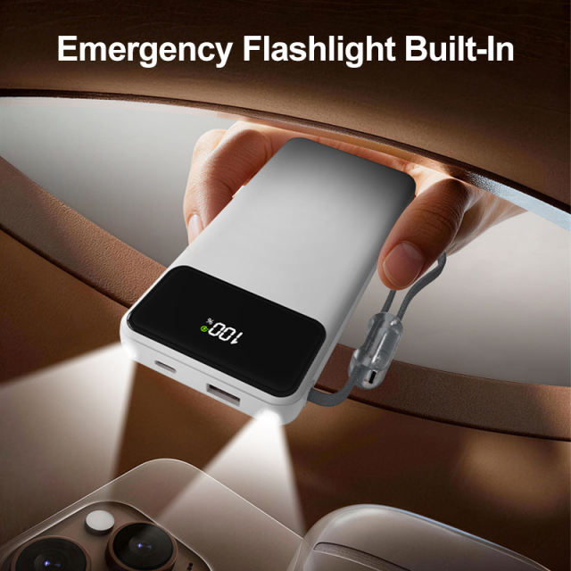 2026 New Arrival Swappable Battery Power Bank – 22.5W Fast Charge, 10000mAh Detachable Battery, Built-in USB-C Cable &amp; Emergency Flashlight – The Ultimate Travel Companion