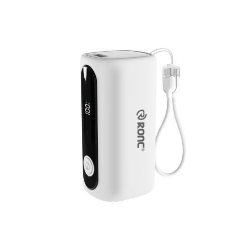 22.5W Super Fast Charging Mini Power Bank with Built-in USB‑C Cable & Lanyard – 10000mAh Compact Portable Charger with LED Display, Dual Output, Airplane Approved, 7 Color Options