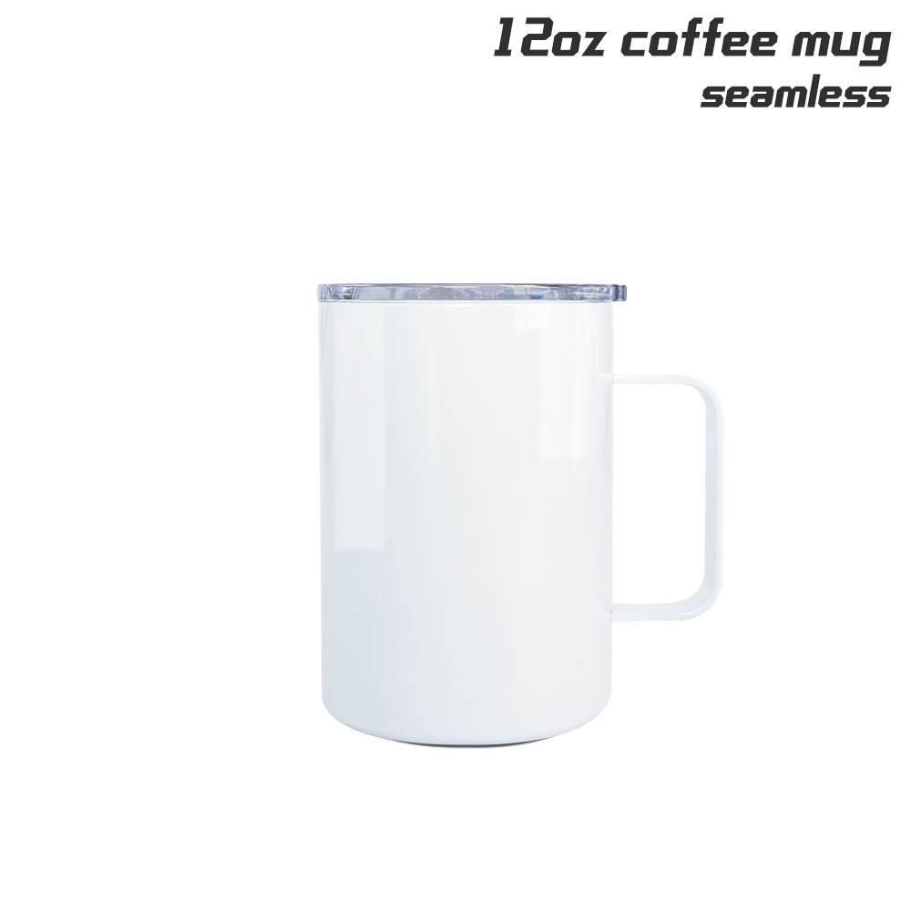 50 Pack 12oz Sublimation White Seamless Coffee Mug Tumbler Blanks with Handle