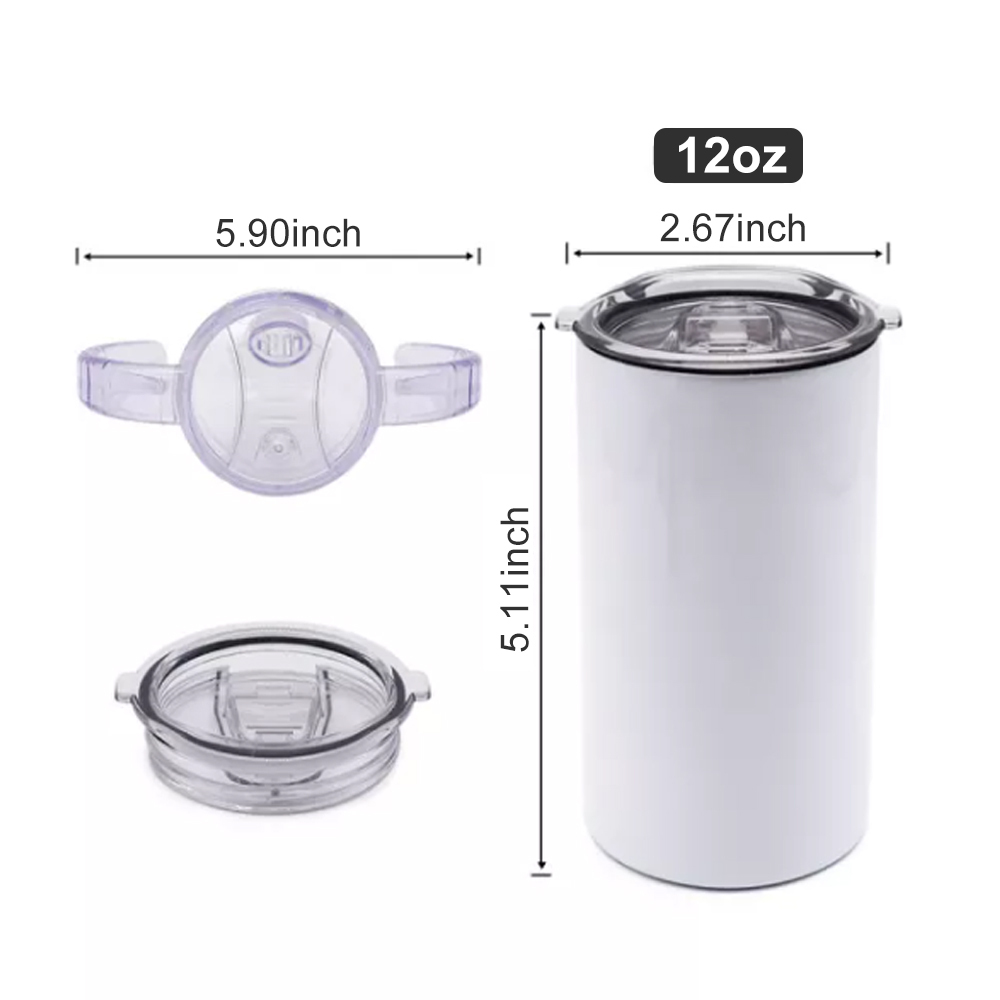 KOCDAM 25 Pack 12oz Stainless Steel Straight Sublimation Blanks Sippy Cup Tumbler With Duo Lid