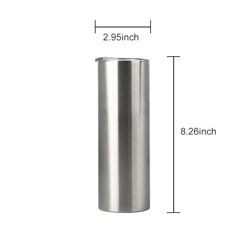 KOCDAM 25Pack 20oz Sublimation Stainless Steel Straight Tumbler Blanks Double Wall Insulated