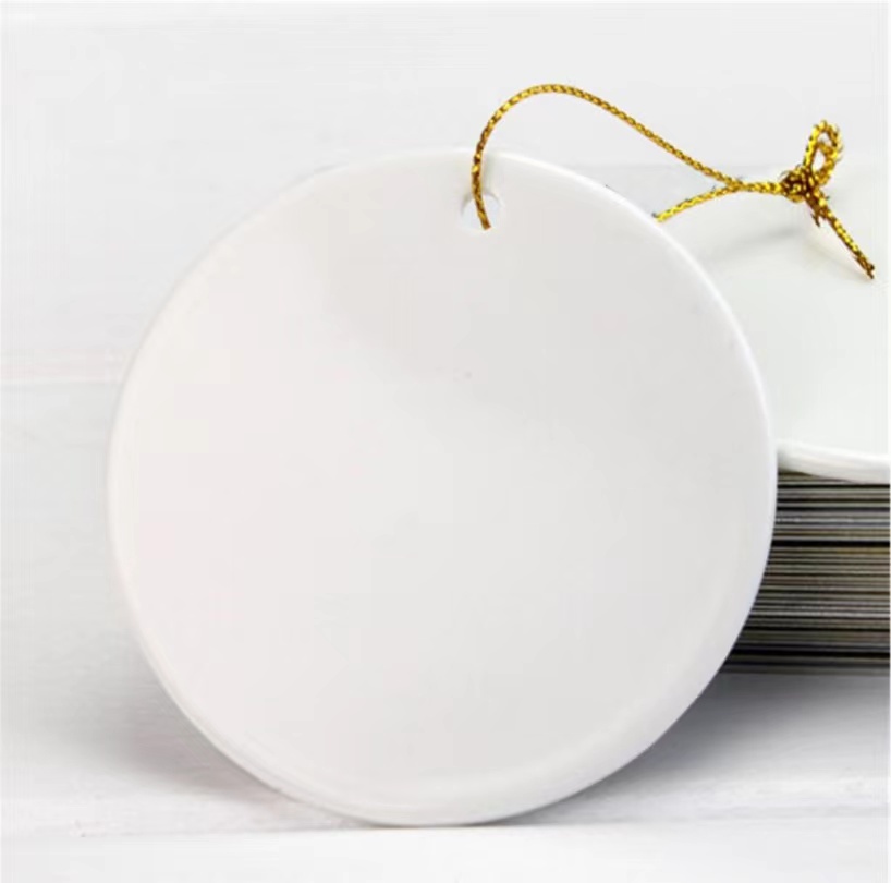 100pcs 3 Inches  Two Sides Sublimation Ceramic Ornament