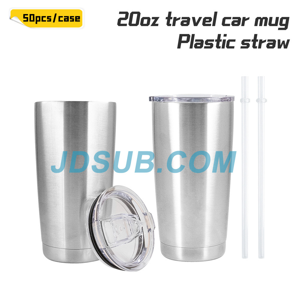 JD Marketing 25Pack 20oz stainless steel silver double wall vacuum regular travel car mug