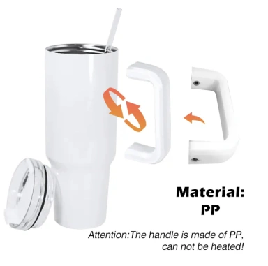 20 Pack 40oz Sublimation Mug H2.0 Mix Colored Handle with Straw