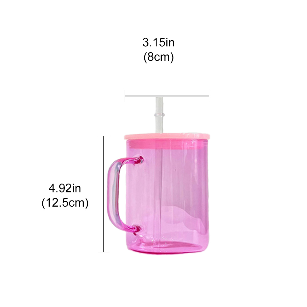 25Pack 17oz Sublimation Jelly mugs with Plastic Lids and Plastic Straw