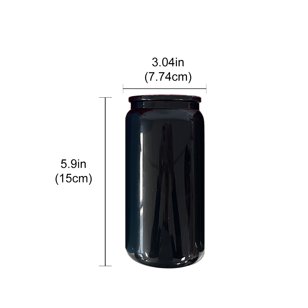 50 Pack 16oz Sublimation 8 Colored Glass Can Blanks With Plastic Lids And Plastic Straw