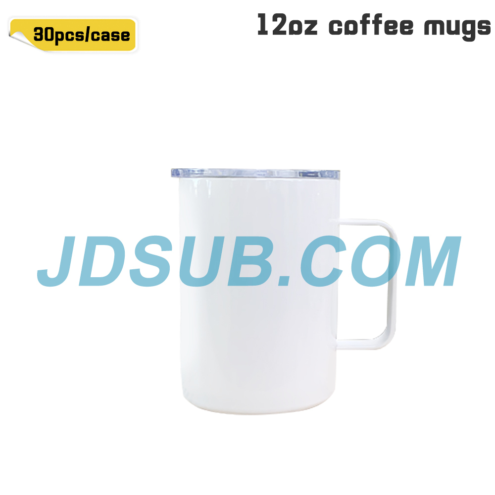 25/30 Pack 12oz Sublimation White Non-Seamless BPA Free Coffee Mug Tumbler Blanks with Handle