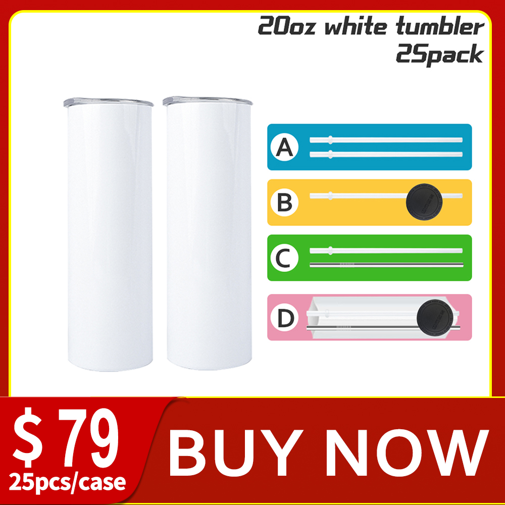 Custom Promotional 25-Pack 20oz Sublimation Skinny Tumbler from