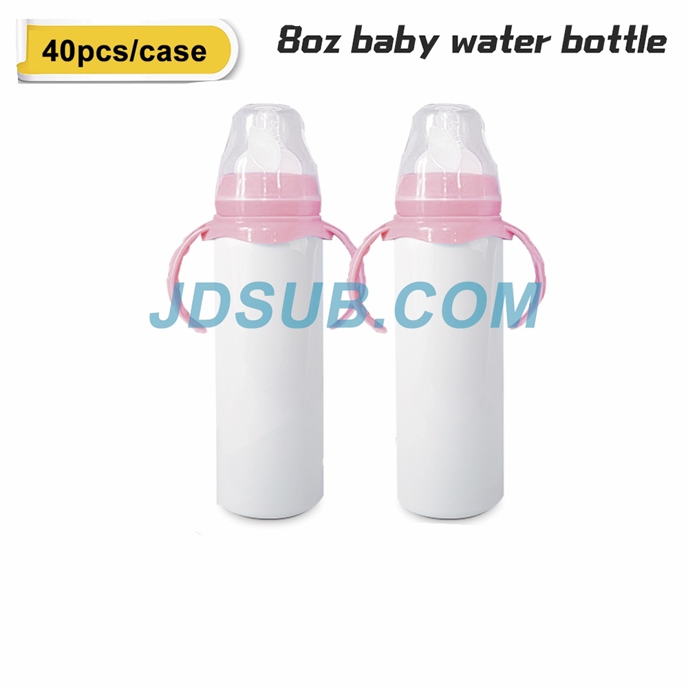 25 Pack 8oz Sublimation Pink Blue Baby Feeding Cup Sippy Cup Water Bottle