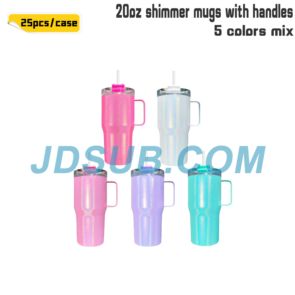 25 Pack 20oz Blank Sublimation Car Shape Kids Shimmer Tumblers With Handles