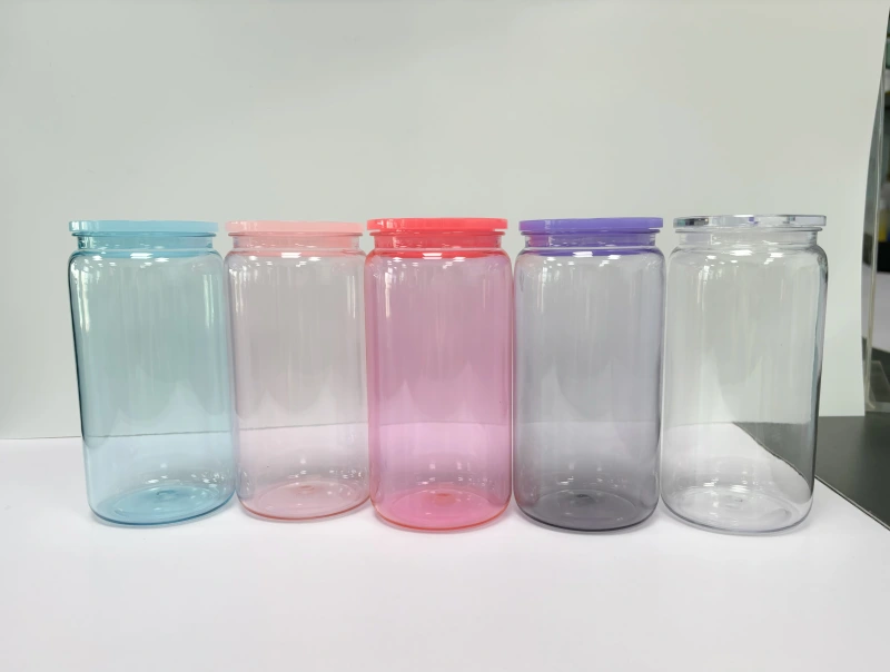 KOCDAM 50 Pack Colors 16oz Plastic Cups With Colors Plastic Lids And Plastic Straw