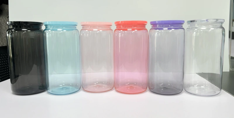 KOCDAM 50 Pack Colors 16oz Plastic Cups With Colors Plastic Lids And Colors Plastic Straw