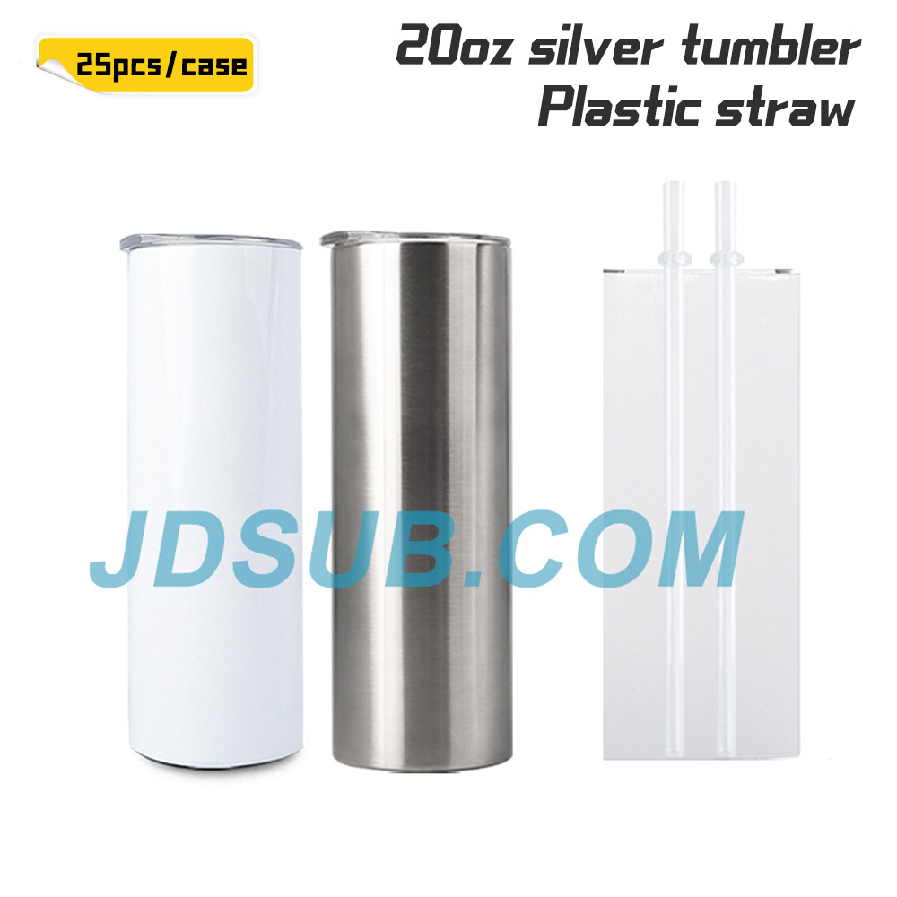 KOCDAM 25Pack 20oz Sublimation Stainless Steel Straight Tumbler Blanks Double Wall Insulated