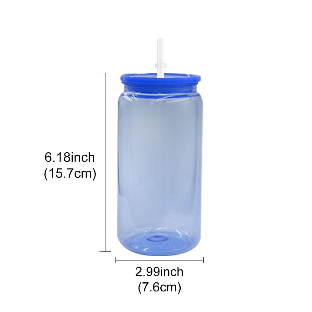 KOCDAM 25/50 Pack 16oz Neon Plastic Cups With Plastic Lids And Plastic Straw
