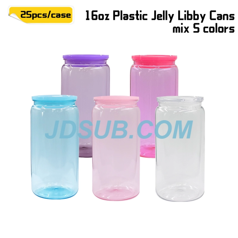 KOCDAM 25/50 Pack Colors 16oz Plastic Cups With Plastic Lids And Plastic Straw