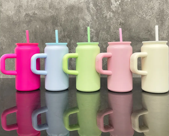 KOCDAM 25 Pack 16oz sublimation stainless steel can with handle