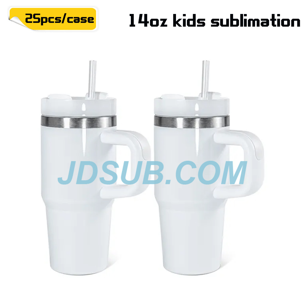 KOCDAM 25 Pack 14oz kid sublimation white stainless steel mug