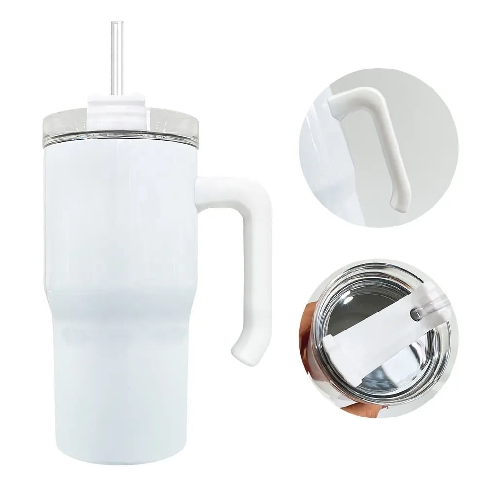 Kocdam 20oz White Sublimation Kid Tumblers 20oz Mugs With Handles