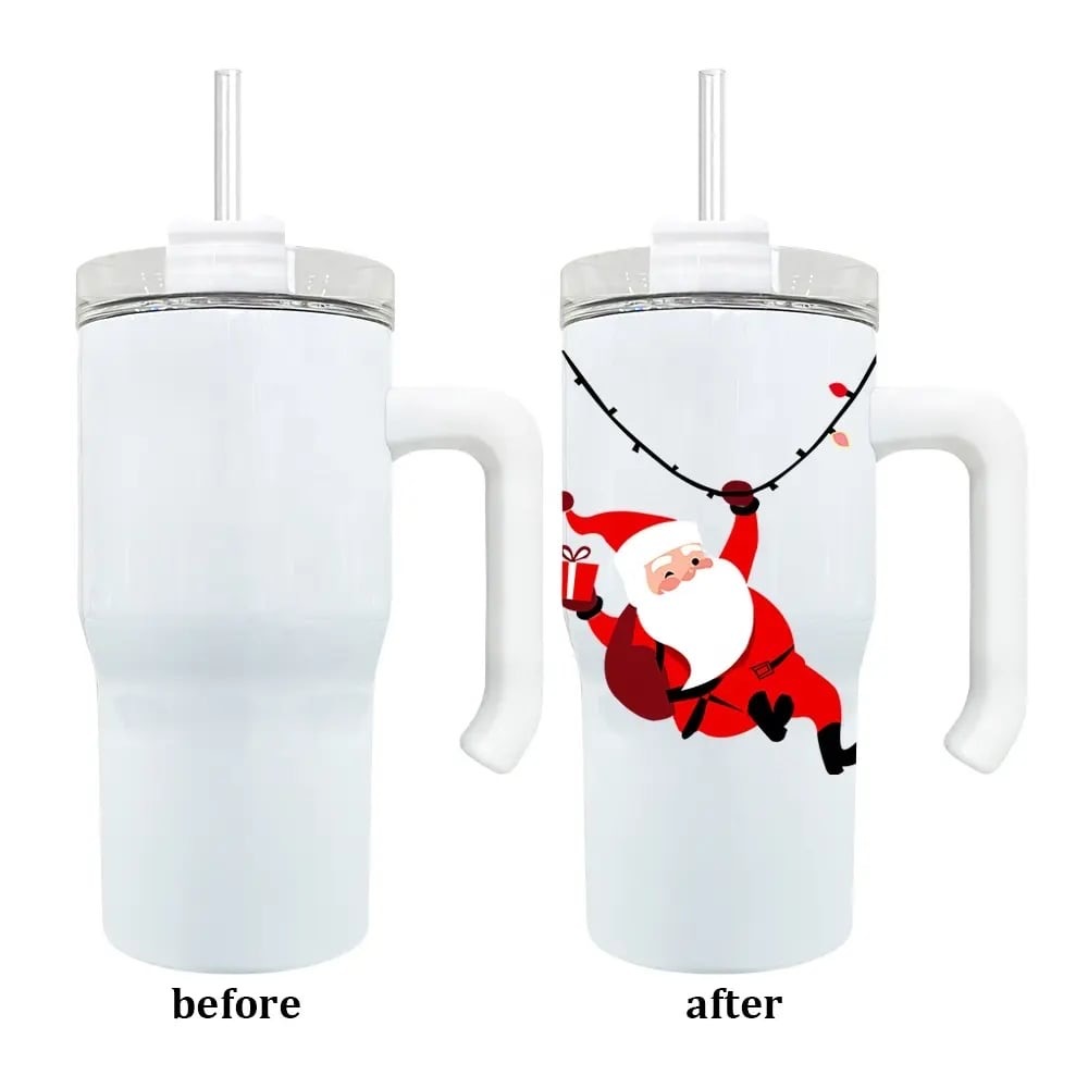 Kocdam 20oz White Sublimation Kid Tumblers 20oz Mugs With Handles