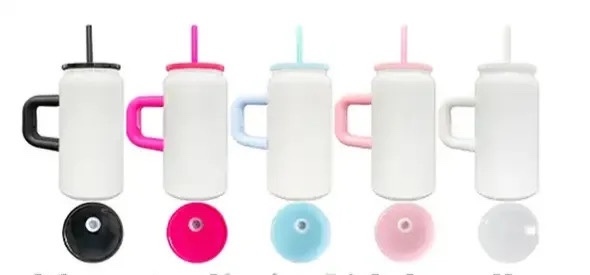 KOCDAM 25 Pack 16oz sublimation macaron colors matte or glossy stainless steel can with handle