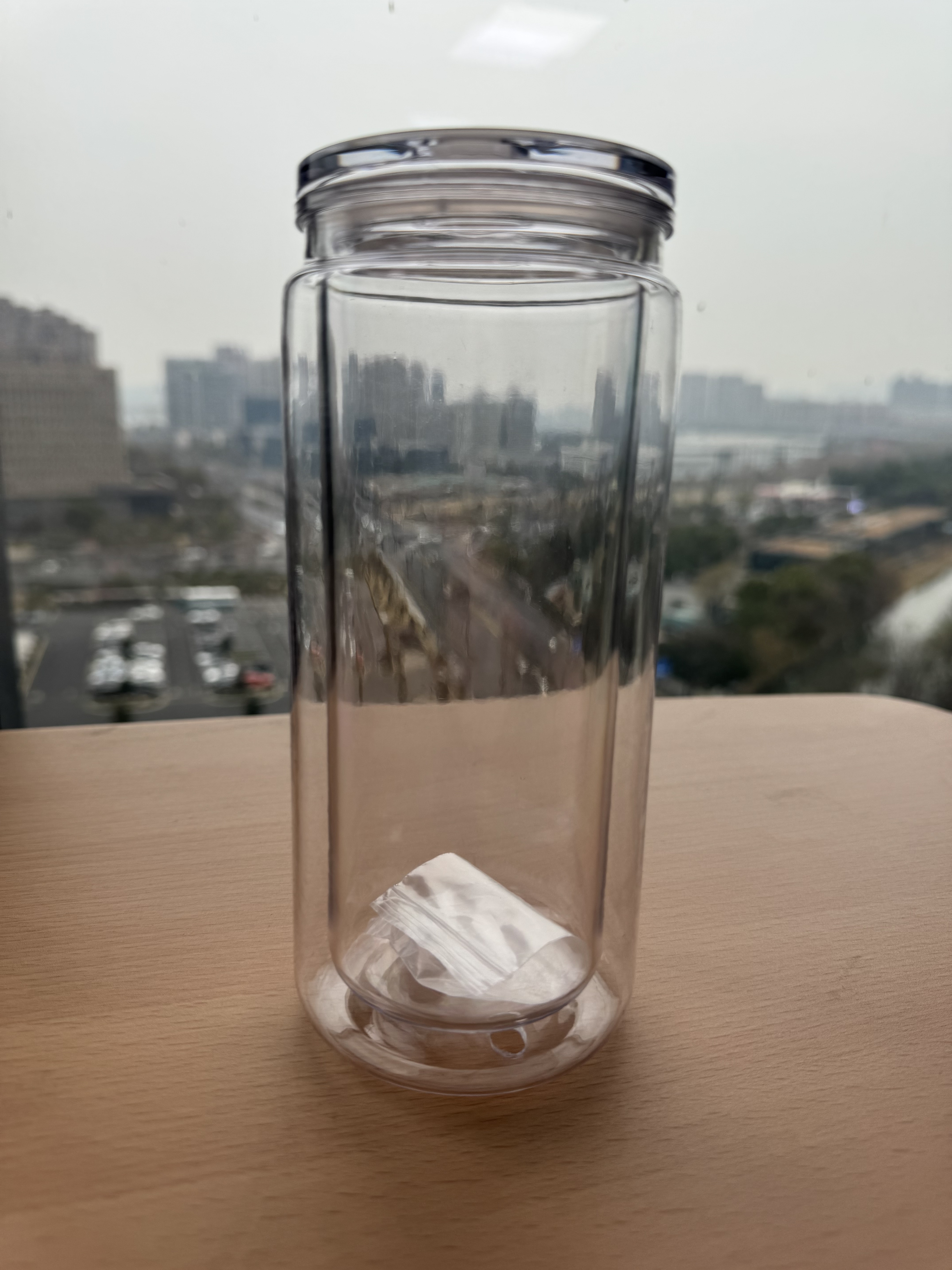 KOCDAM 25/50 Pack 16oz Snowglobe Double Walled Plastic Cups With Colors Plastic Lids And Colors Plastic Straw