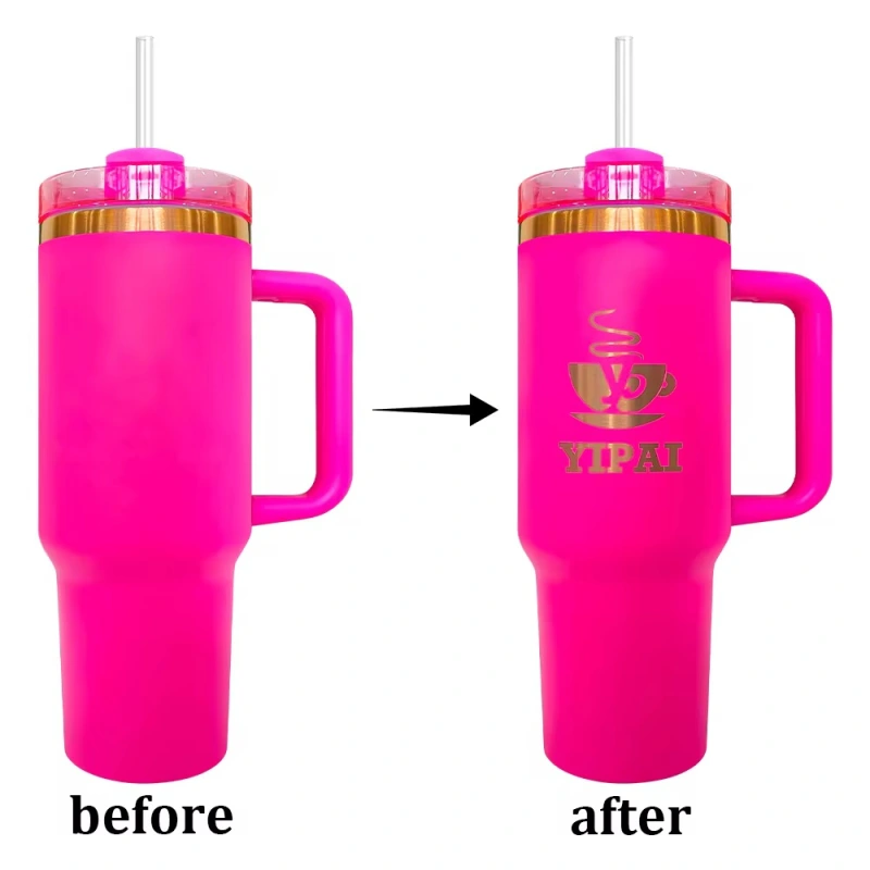 25pcs 40oz mix 5 colors cooper powder coating tumblers mugs with handles for laser engraving and uvdtf wraps