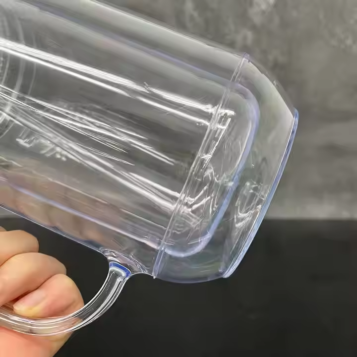 25pack 20oz Snow Globe Plastic Can Mason Jar Acrylic Mugs With Handle Without Hole