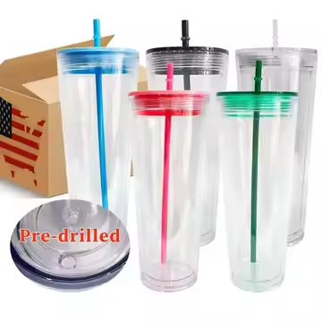 20pack 24oz plastic snow globe pre drilled cups