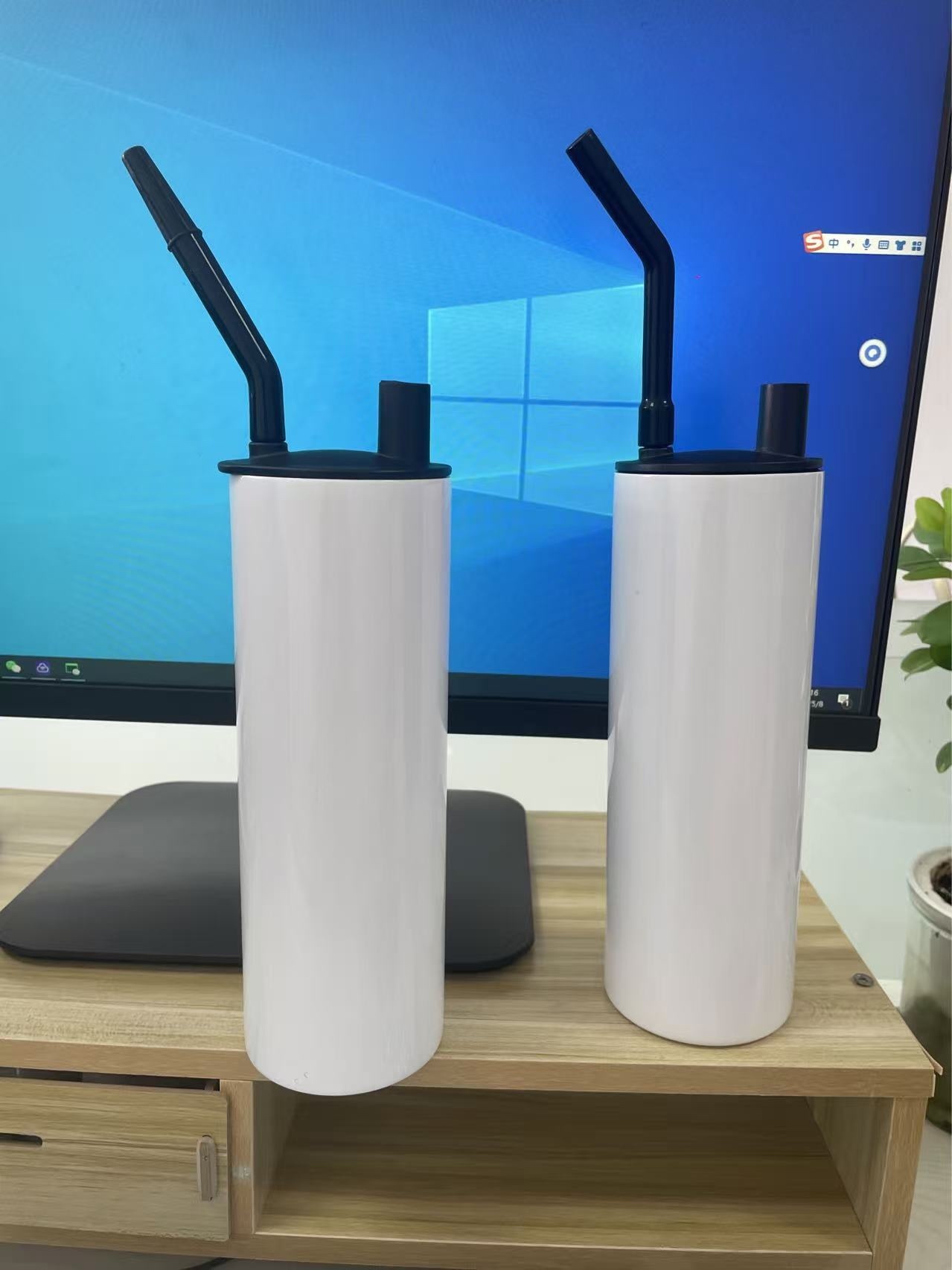 KOCDAM 25Pack 20OZ sublimation hookah tumbler with plastic straw