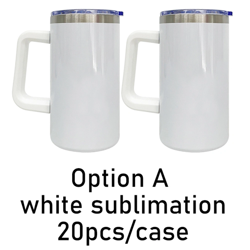 KOCDAM 20 Pack Blank Sublimation 20oz Coffee Mugs with Removable Plastic Handle