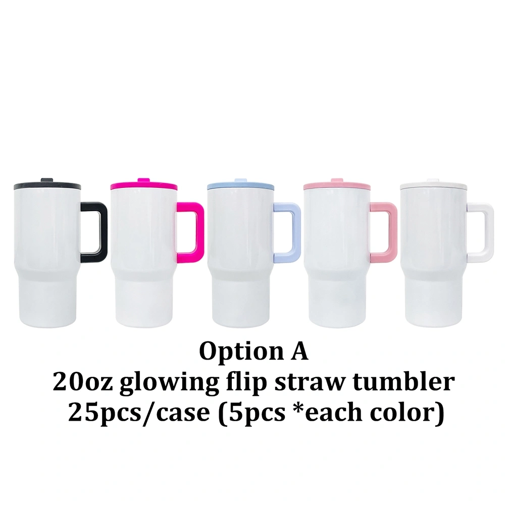 USA Warehouse 25 Pack Halloween Parent-child 20oz Glow in Dark Leakproof Flip Top Straw Tumbler for Sublimation