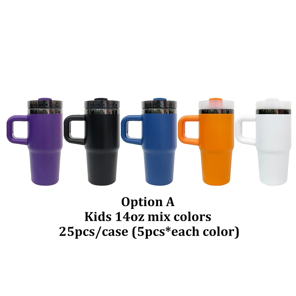 US Warehouse 25 Pack Halloween Parent Child Style 14oz Mirror Black Plated Underneath Tumblers for Laser Engraving