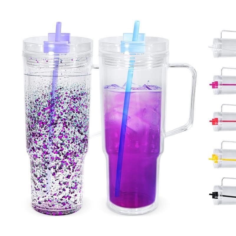China Warehouse 20/32pack 40oz snow globe plastic mugs