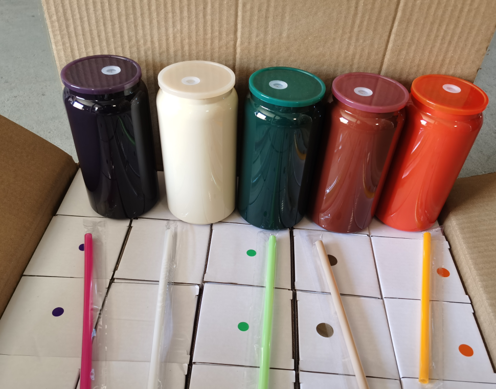 KOCDAM 25pcs 16oz Autumn Colors Mixed Glass Cans Sublimation