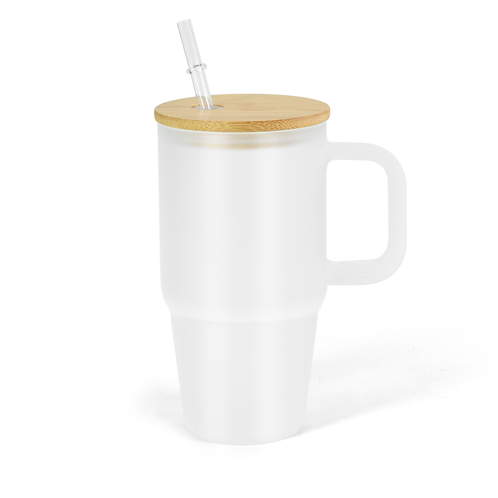 US Warehouse 20oz/32oz/40oz frosted glass mugs with bamboo lids