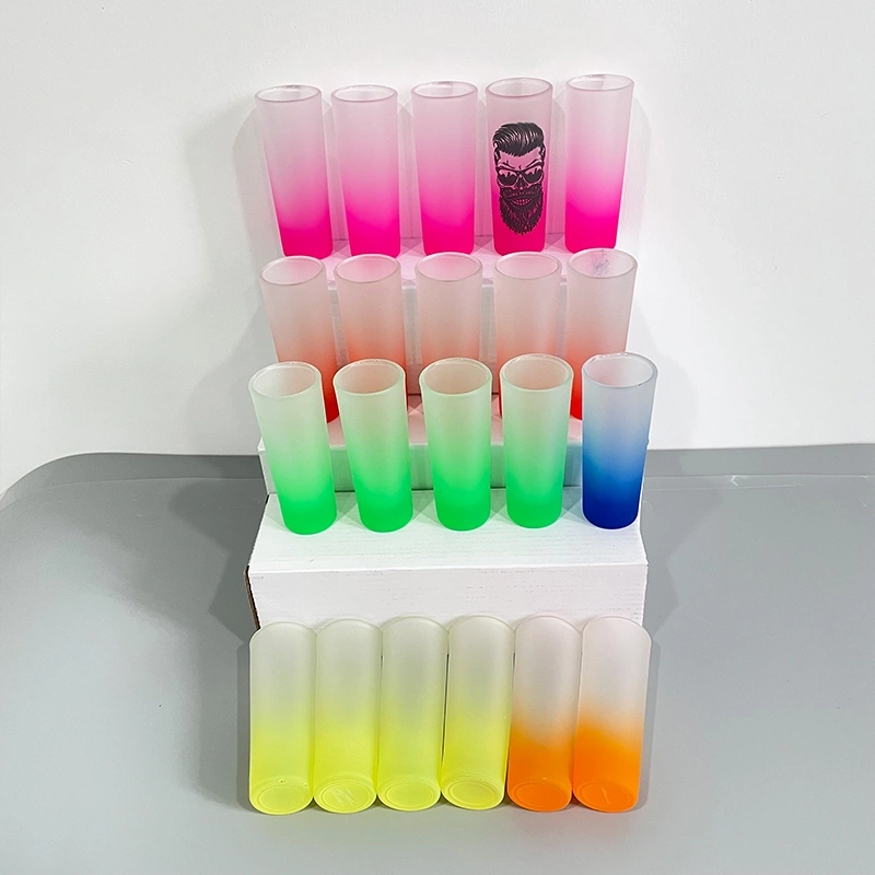 KOCDAM 72Pack 2.5oz Blank Sublimation Colorful Gradient Skinny Shot Glass Sold By Case
