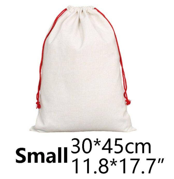 US Warehouse 50pack Sublimation Blanks Canvas Christmas Bag,Santa sacks
