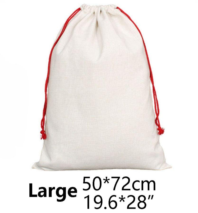 US Warehouse 50pack Sublimation Blanks Small/Large Size Canvas Christmas Bag,Santa sacks