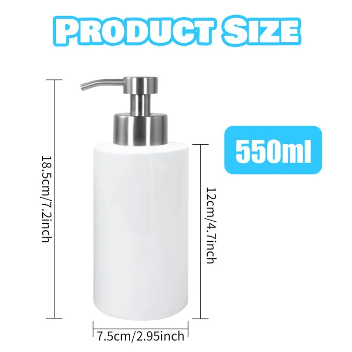 US Warehouse 25Pack 18oz sublimation Blanks Soap Dispensers