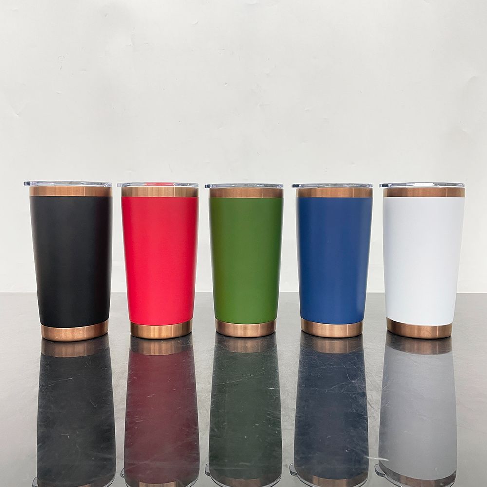 US Warehouse 25 Pack 20oz Copper Plated Travel Mugs Tumblers for Laser Engraving