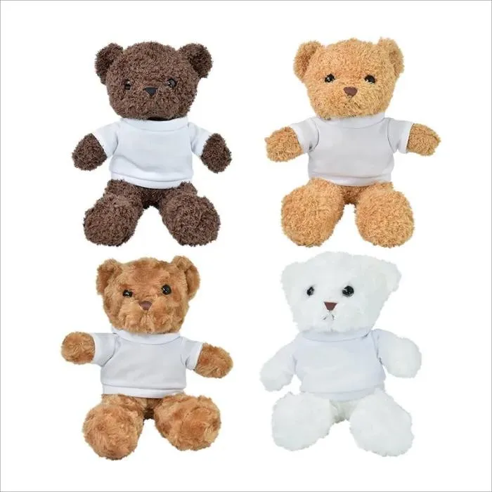 US Warehouse 24pack Teddy Bear Doll with white sublimation shirt