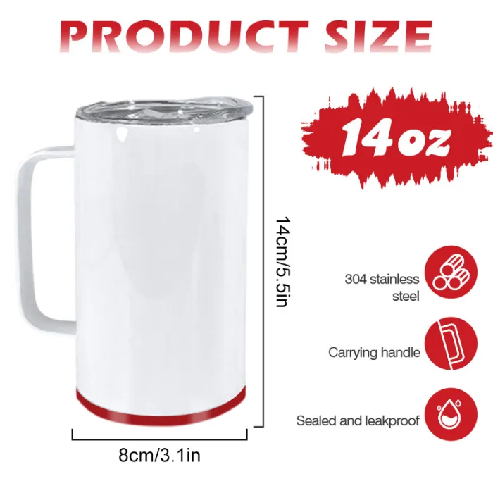 KOCDAM US Warehouse 14oz Sublimation Coffee Mug with Storage Bottom
