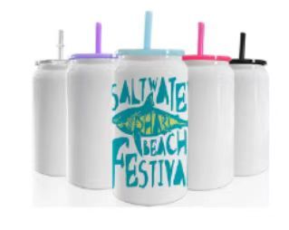 KOCDAM 25 Pack 16oz sublimation white stainless steel can with color pp lids