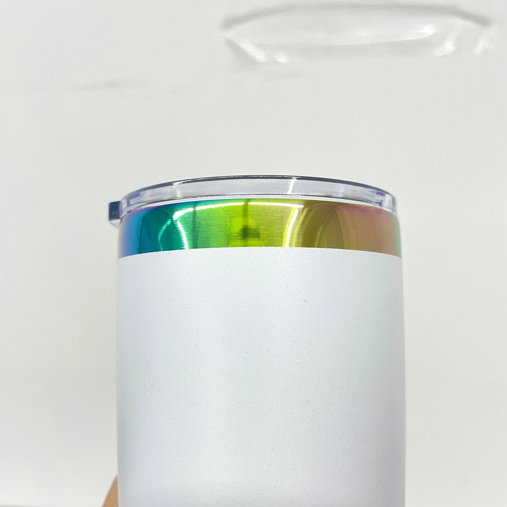 25 Pack USA Warehouse Mini Size Rainbow Underneath 10oz Coffee Mugs with Magnetic Lids for Laser Engraving